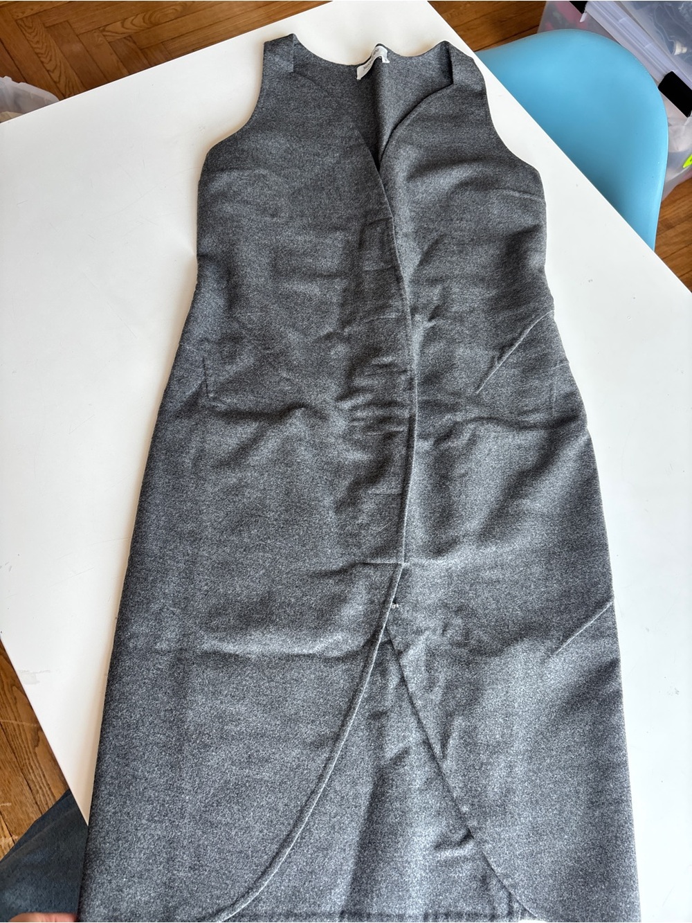Yves Saint Laurent Gray Sleeveless Sheath Dress